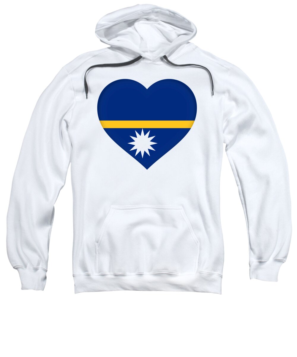 National Flag Of Nauru Sweatshirt featuring the digital art Flag of Nauru Heart by Roy Pedersen