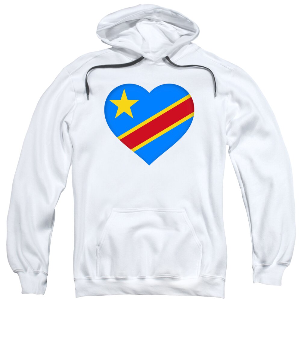 Africa Sweatshirt featuring the digital art Flag of The Congo Heart by Roy Pedersen