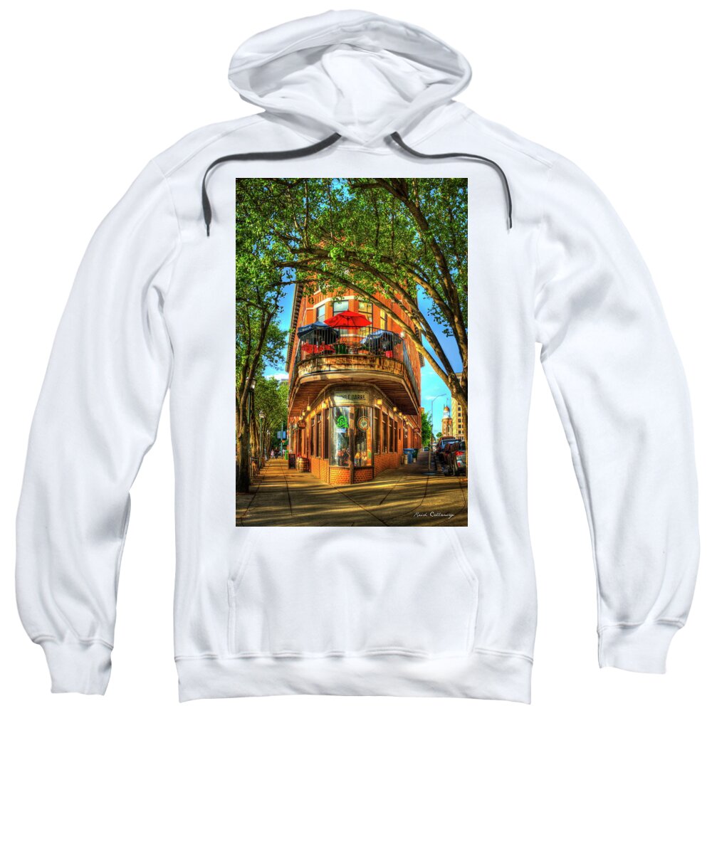Reid Callaway The Pickle Barrel Sweatshirt featuring the photograph Flatiron Style Pickle Barrel Building Chattanooga Tennessee by Reid Callaway