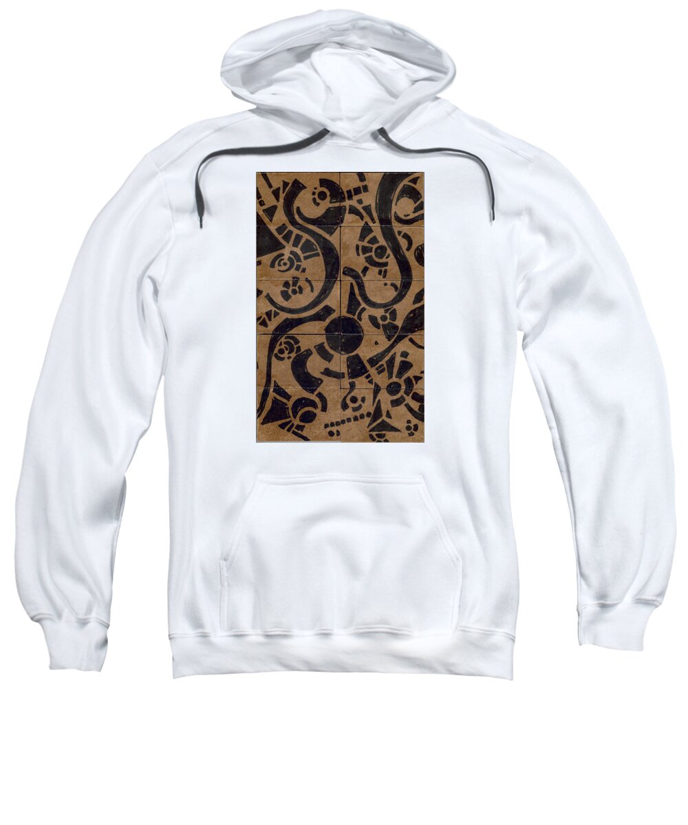 Pattern Sweatshirt featuring the drawing Flipside 1 Panel D by Joseph A Langley