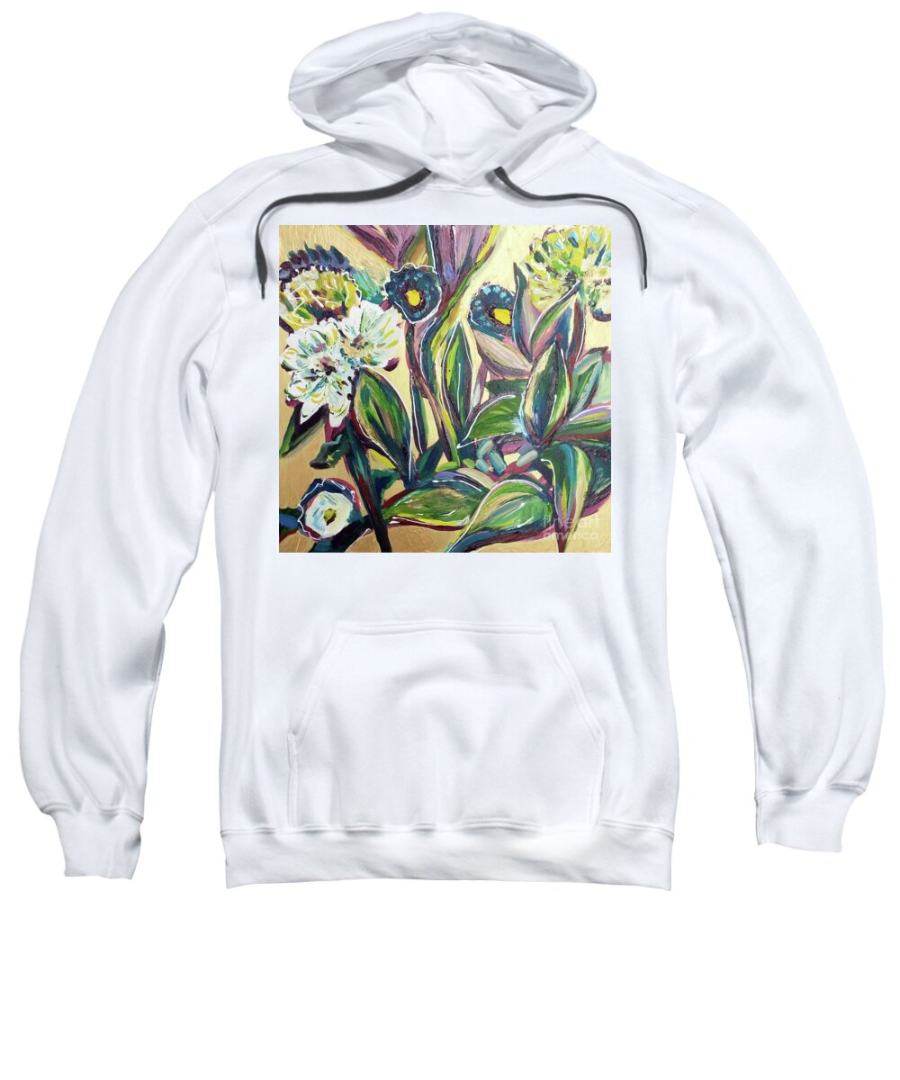 Flowers Sweatshirt featuring the painting Floral Rhythm by Catherine Gruetzke-Blais