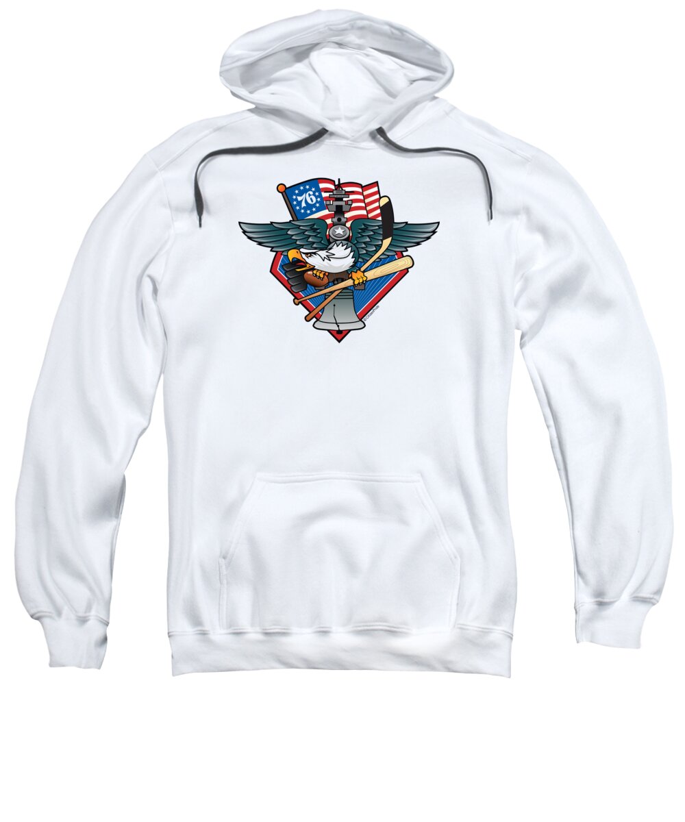 Philadelphia Sweatshirt featuring the digital art Fly. Philly, Fly, Crest by Joe Barsin