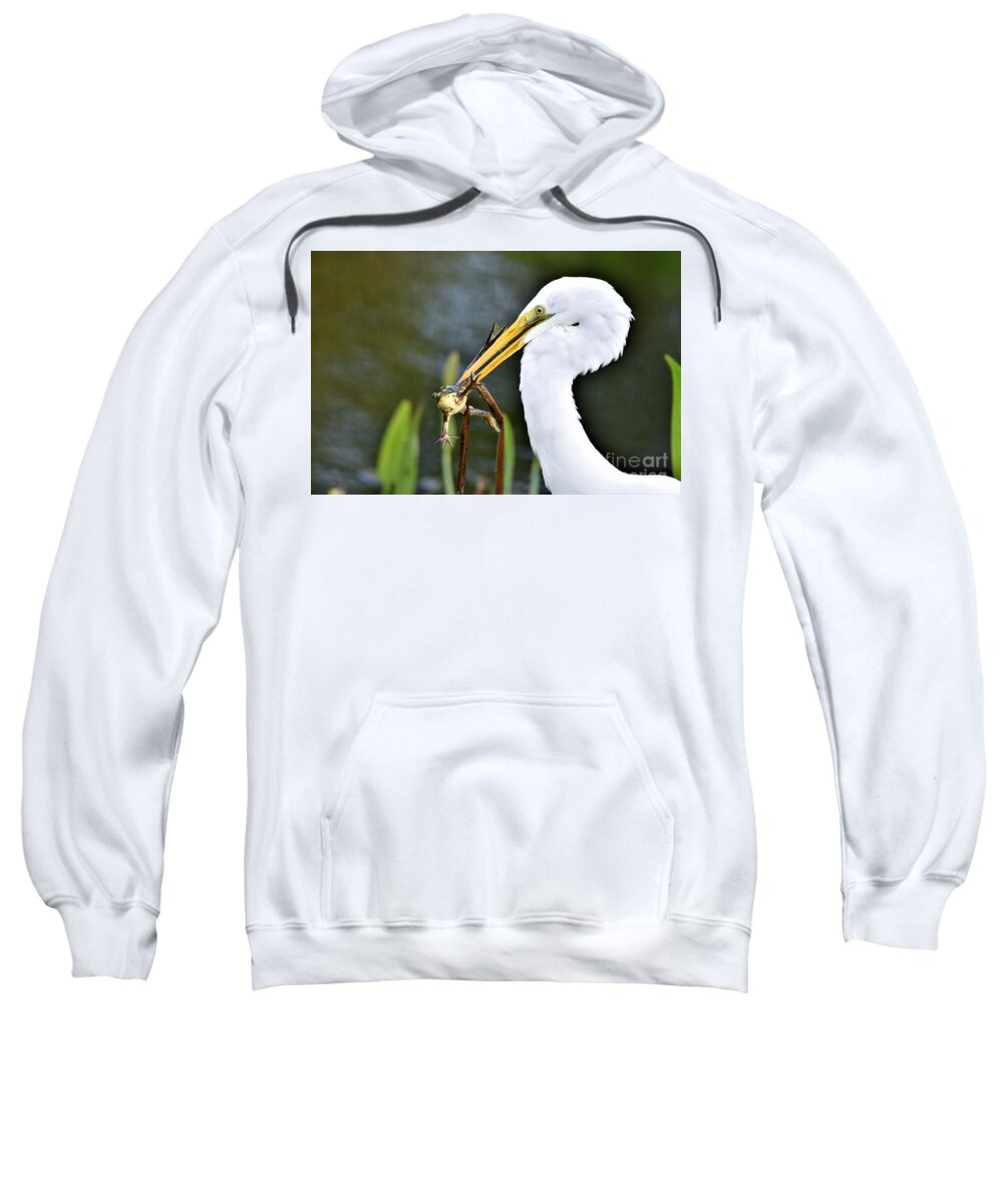 Great White Egret Sweatshirt featuring the photograph Food Chain by Julie Adair