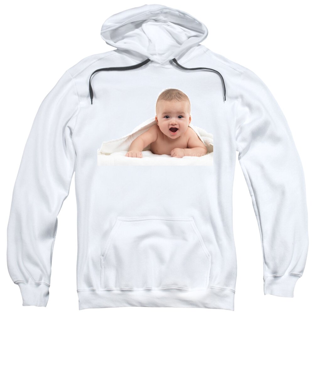 Baby Sweatshirt featuring the photograph Four Month Old Baby Boy by Maxim Images Exquisite Prints