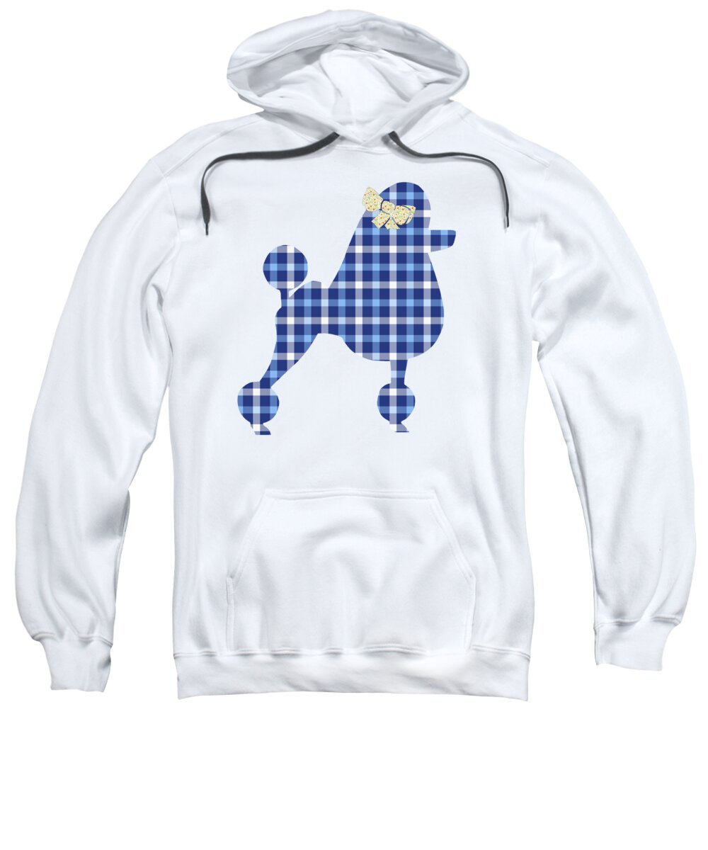 French Poodle Sweatshirt featuring the mixed media French Poodle Plaid by Christina Rollo