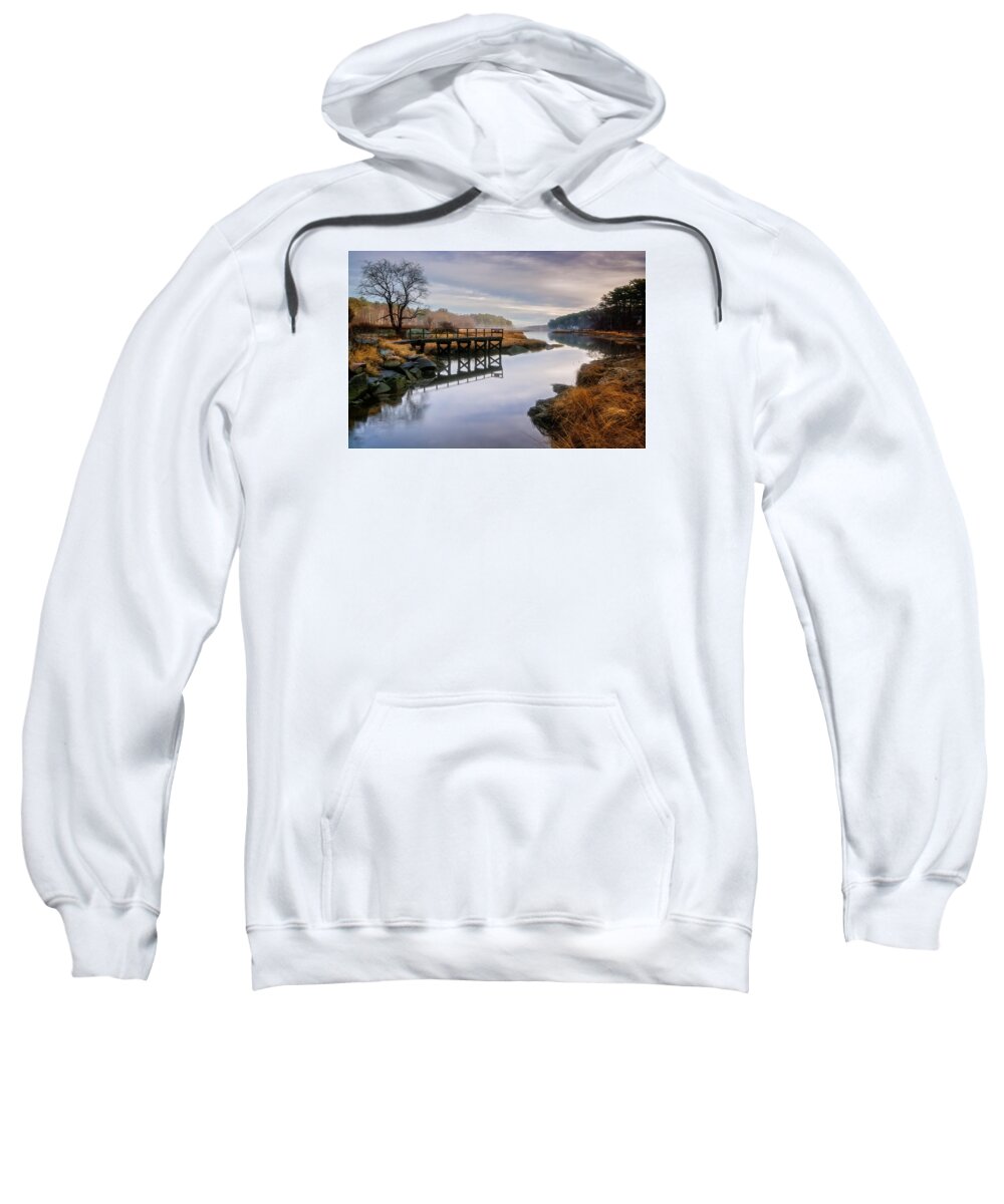 Frenchman's Pier Sweatshirt featuring the photograph Frenchman's Pier Gloucester by Michael Hubley