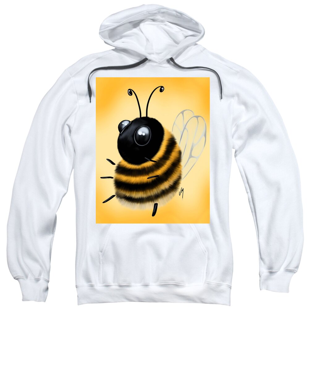 Bee Sweatshirt featuring the painting Funny bee by Veronica Minozzi