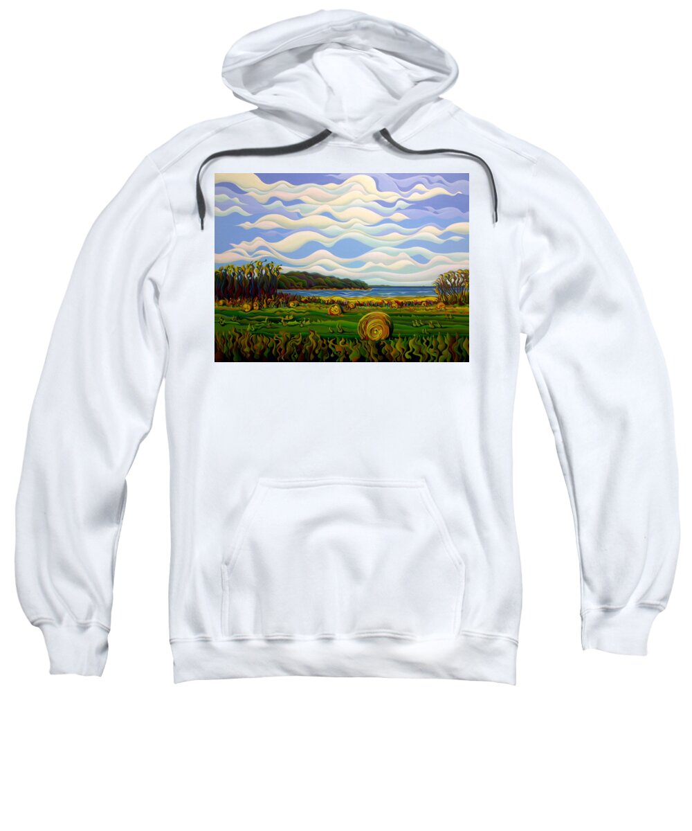 Hay Sweatshirt featuring the painting Gaspe's Grand Serenousphere by Amy Ferrari