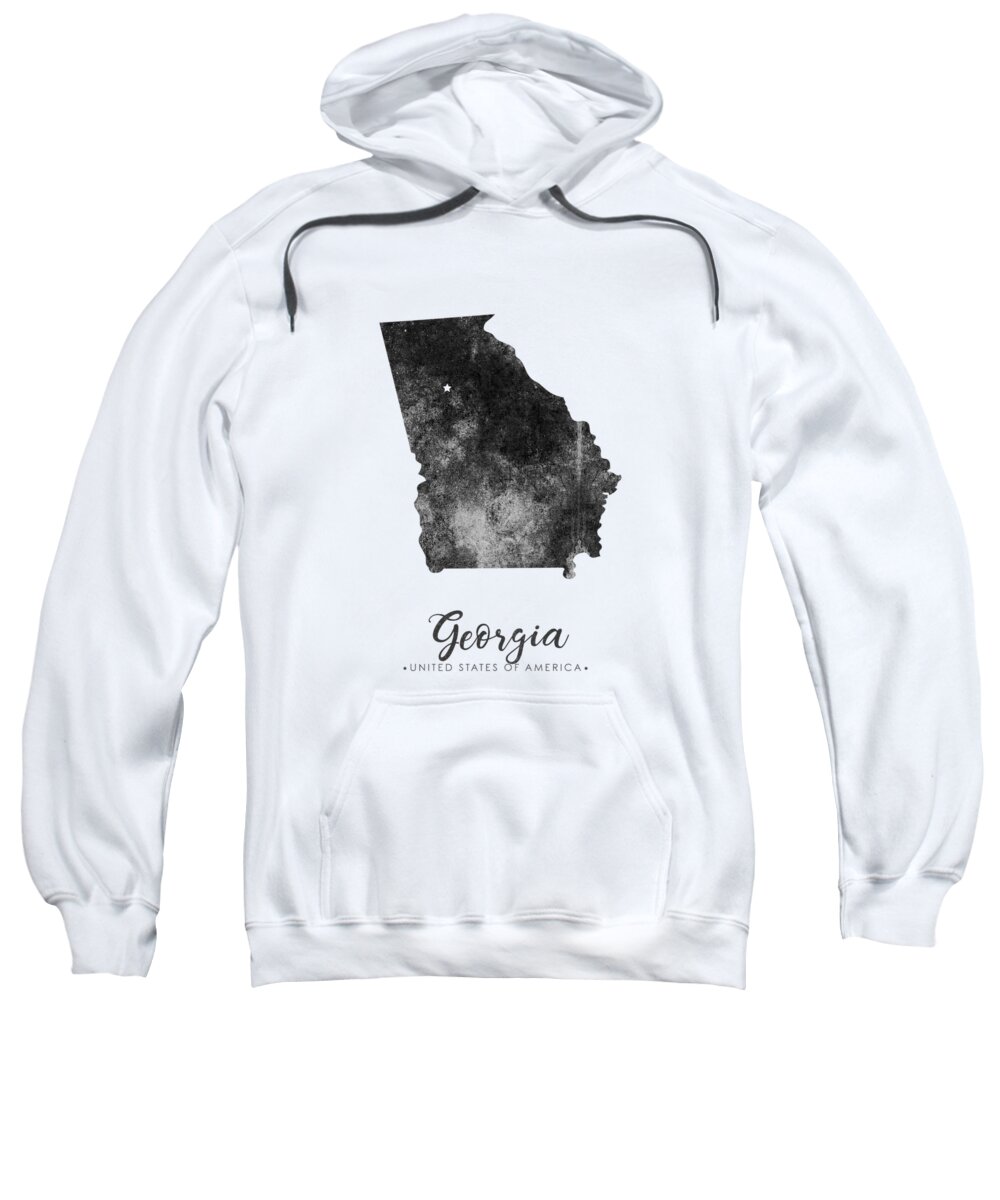 Georgia Sweatshirt featuring the mixed media Georgia State Map Art - Grunge Silhouette by Studio Grafiikka