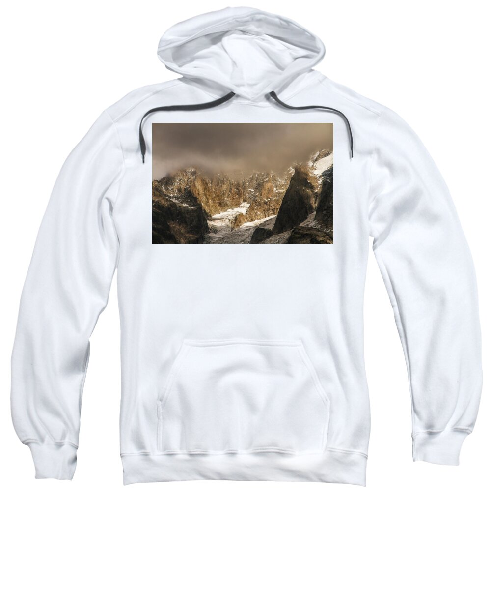 Mountain Landscape Sweatshirt featuring the photograph Glacier of Nant Blanc in French Alps by Paul MAURICE