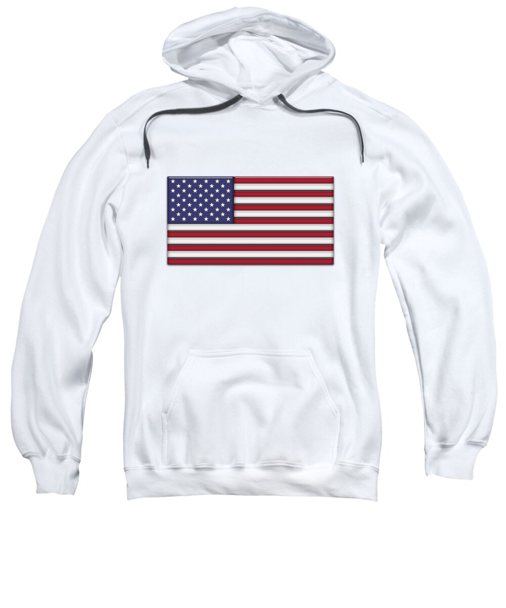 Us Flag Sweatshirt featuring the digital art Glass Flag USA by DiDesigns Graphics
