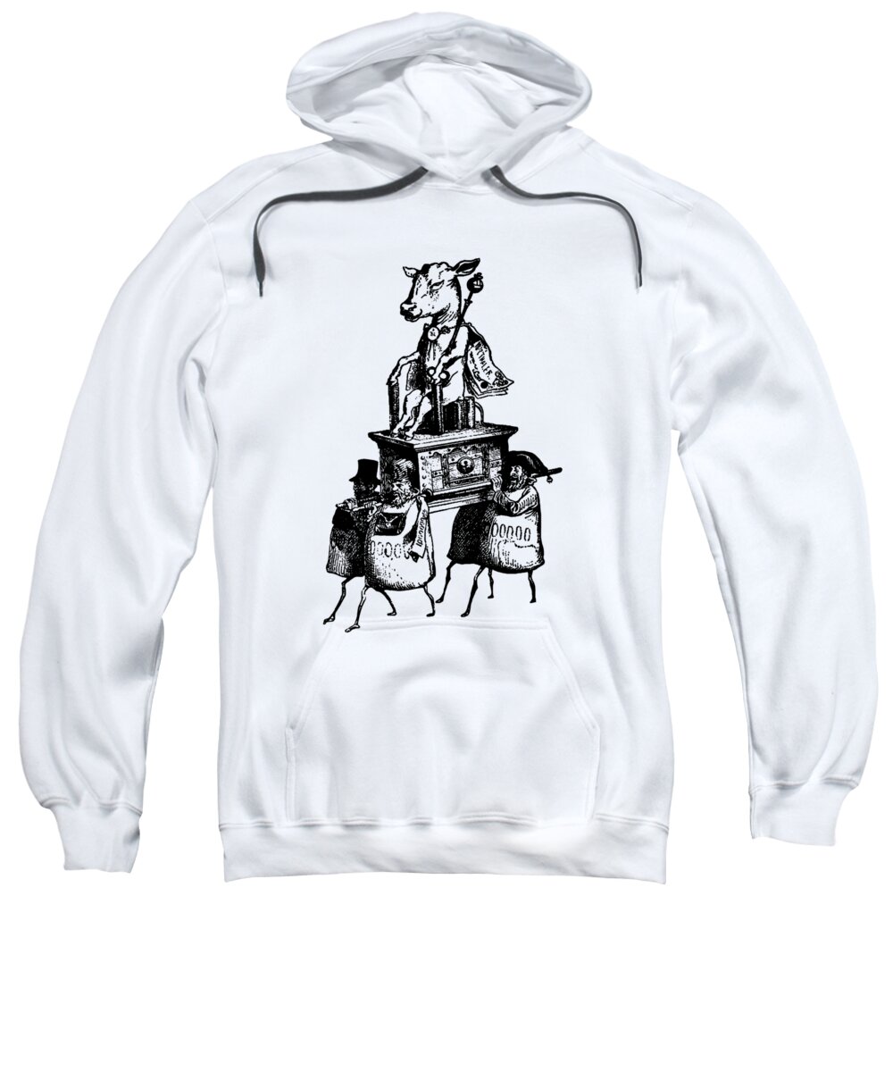 Grandville Sweatshirt featuring the digital art Golden Calf Grandville Transparent by Barbara St Jean