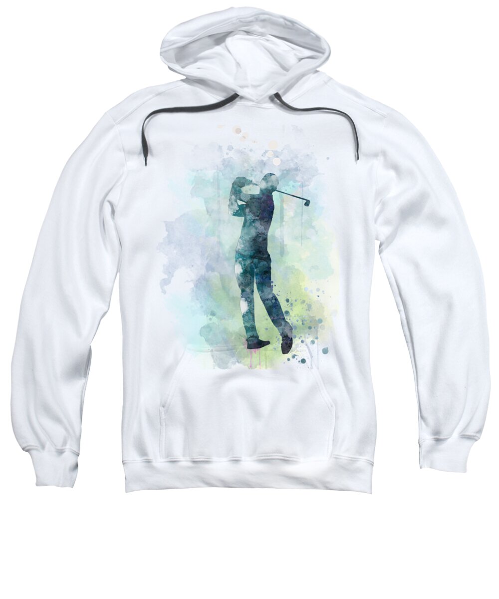 Sport Sweatshirt featuring the digital art Golf Player by Marlene Watson