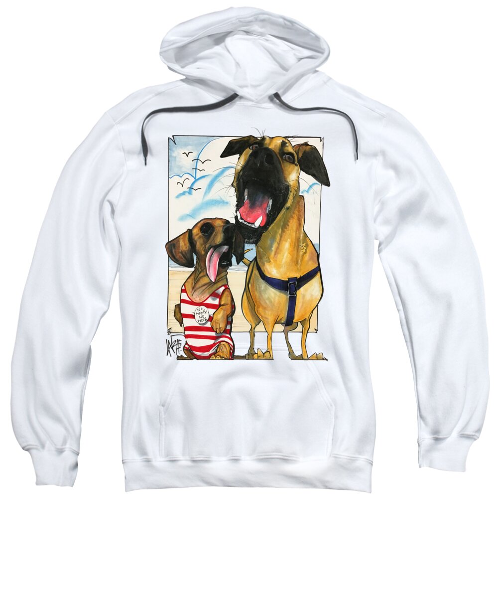 Beach Sweatshirt featuring the drawing Grand 3016 by Canine Caricatures By John LaFree