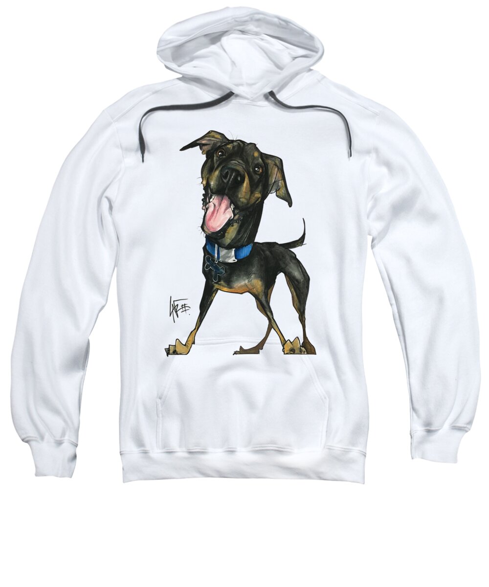 Pet Portrait Sweatshirt featuring the drawing Grand 3171 by Canine Caricatures By John LaFree