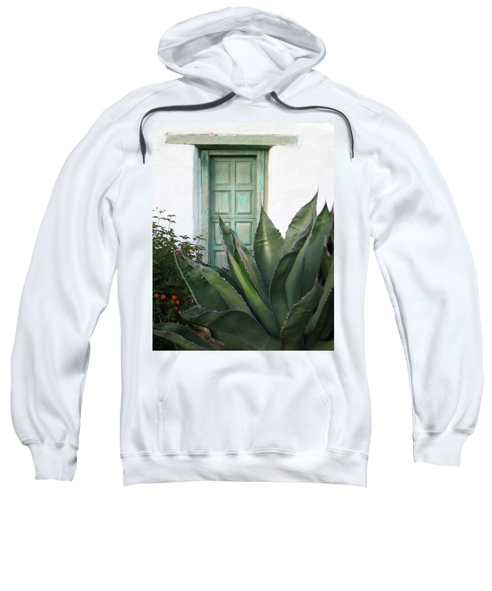 Door Sweatshirt featuring the photograph Green Door by Ryan Workman Photography