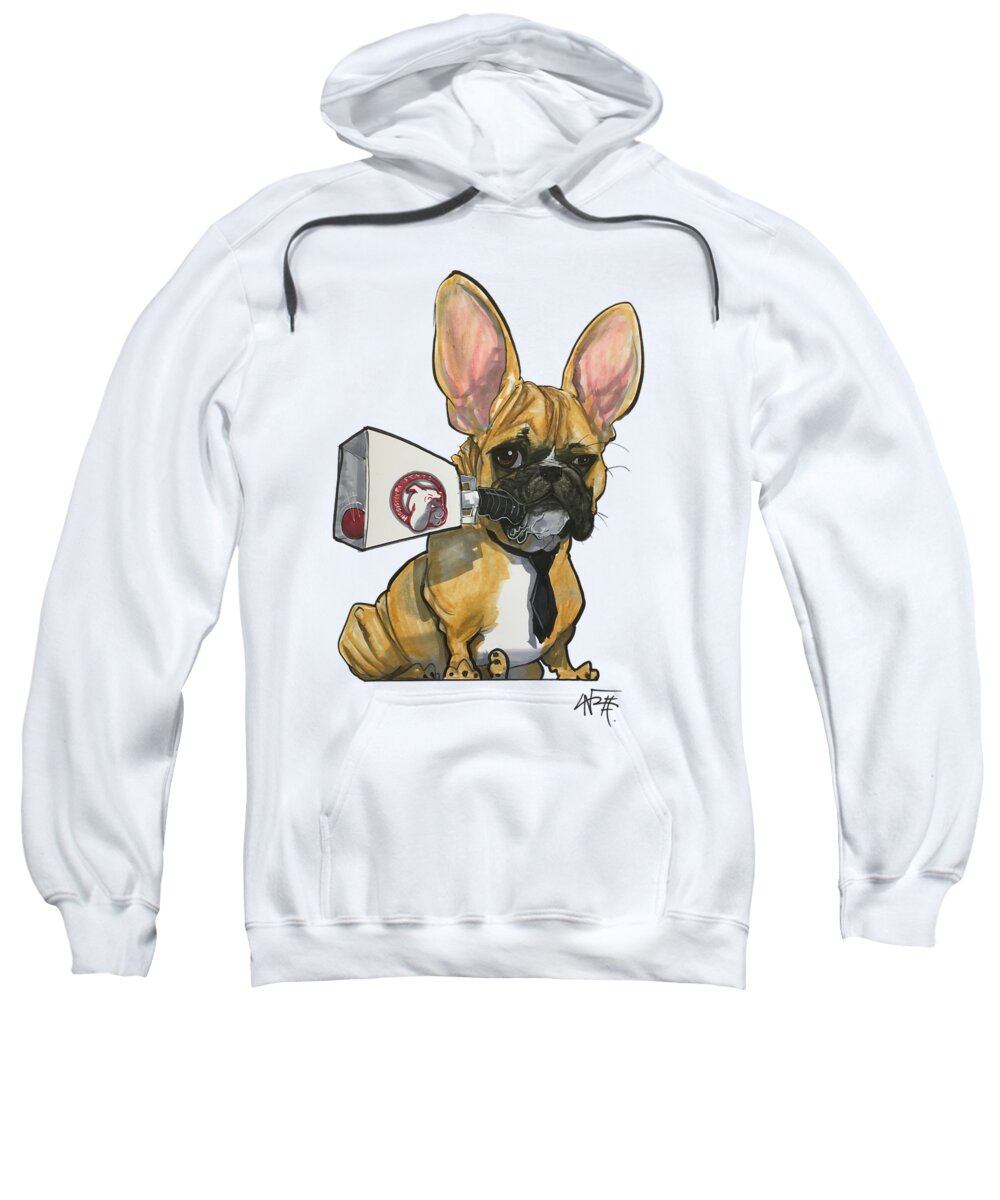 French Bulldog Sweatshirt featuring the drawing Griffin 2740 by Canine Caricatures By John LaFree