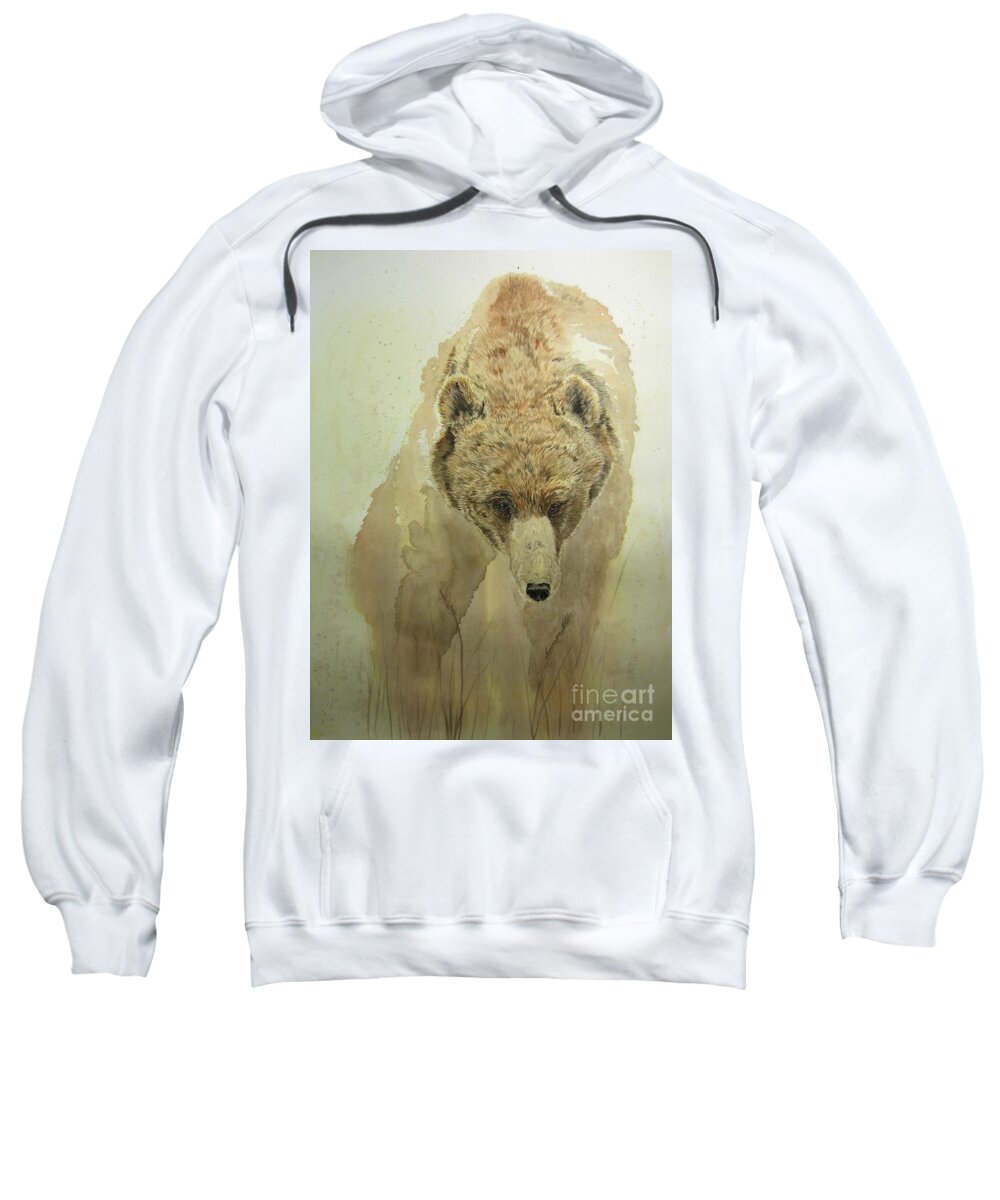 Grizzly Sweatshirt featuring the painting Grizzly Bear1 by Laurianna Taylor