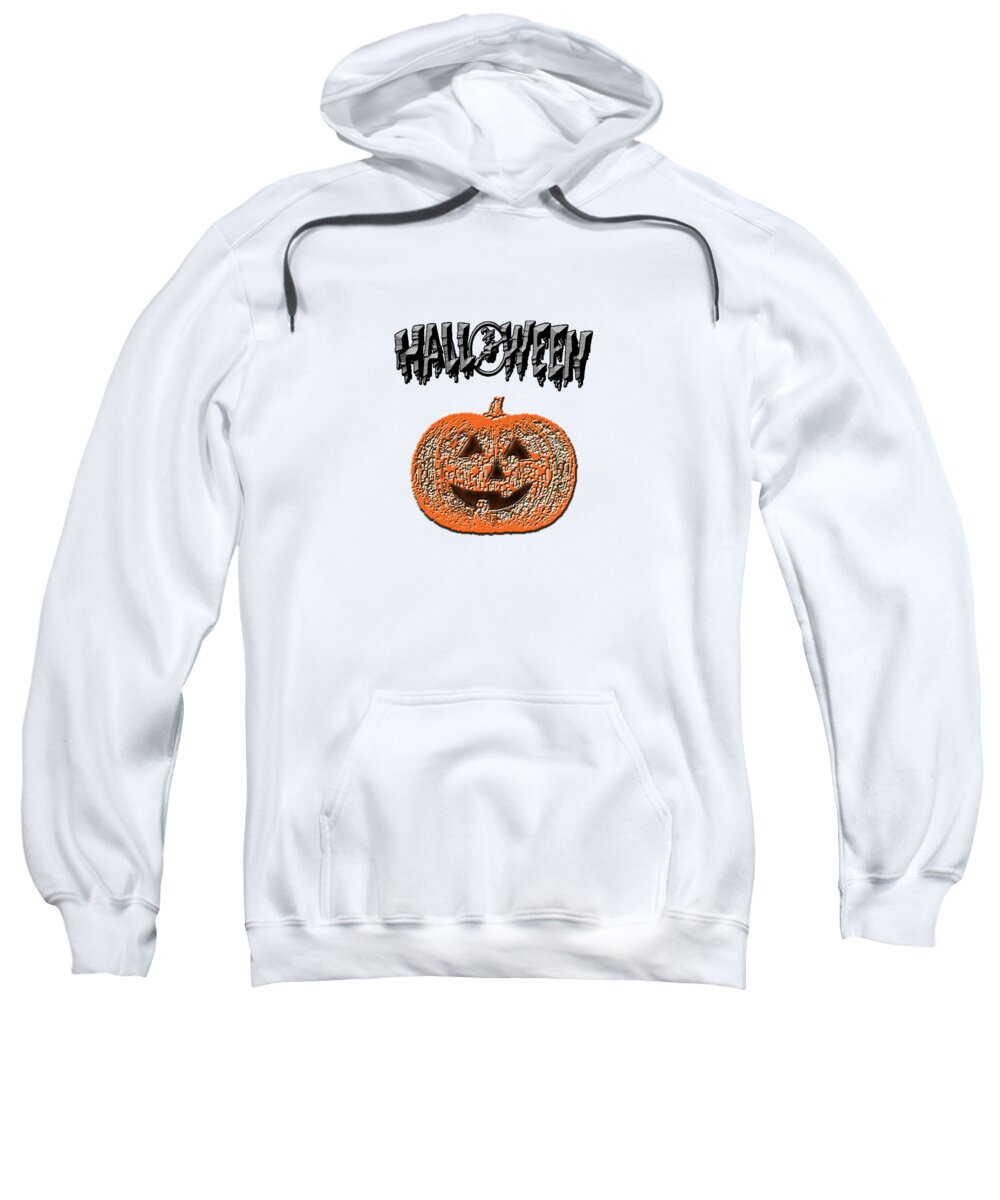 Halloween Sweatshirt featuring the digital art Halloween Pumpkin by Judy Hall-Folde