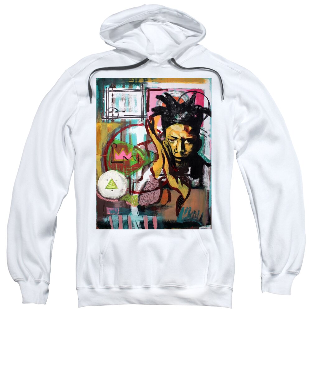 Expressive Sweatshirt featuring the mixed media Hands On by Aort Reed