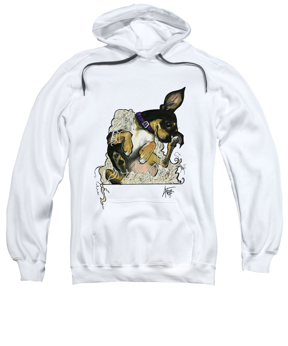 Dog Portrait Sweatshirt featuring the drawing Hankins 3414 by Canine Caricatures By John LaFree