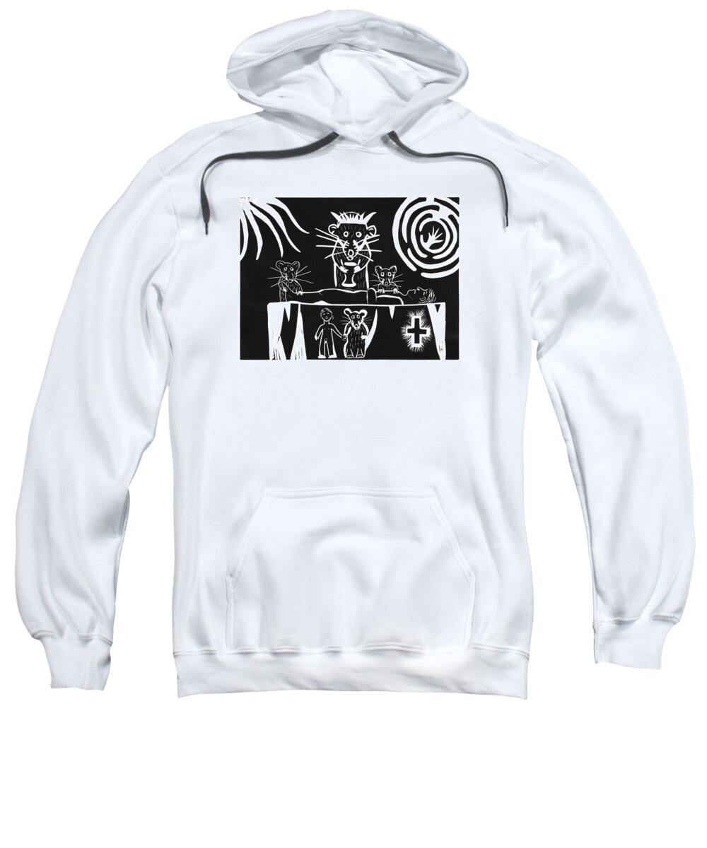 Rat Sweatshirt featuring the drawing Healers by Dawn Boswell Burke