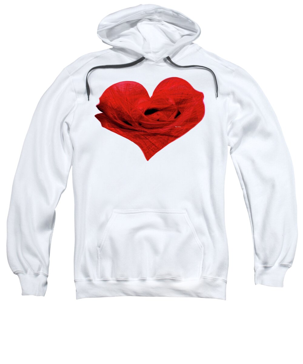 Valentines Sweatshirt featuring the digital art Heart Sketch by Rafael Salazar