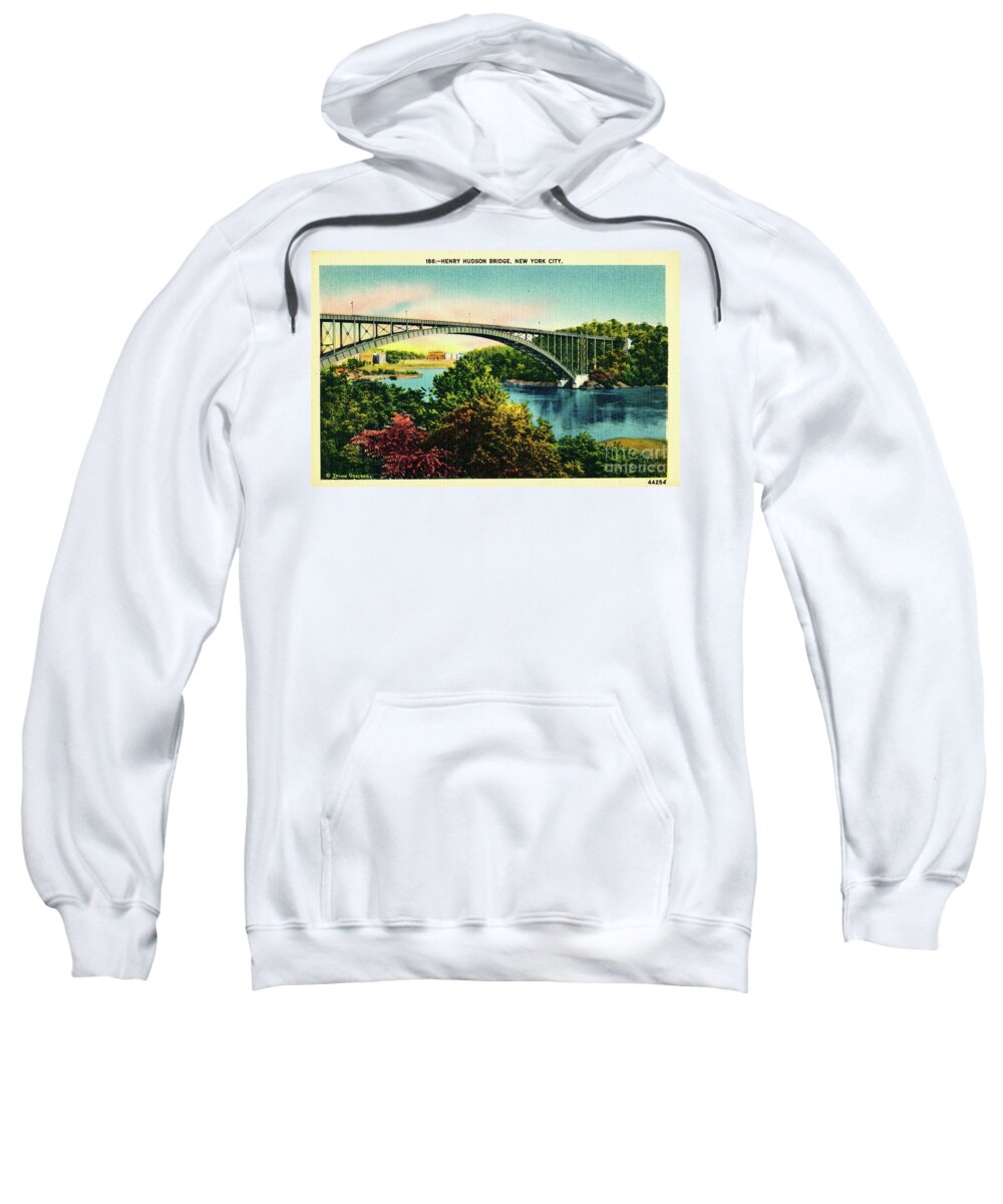 Postcard Sweatshirt featuring the photograph Henry Hudson Bridge Postcard by Cole Thompson