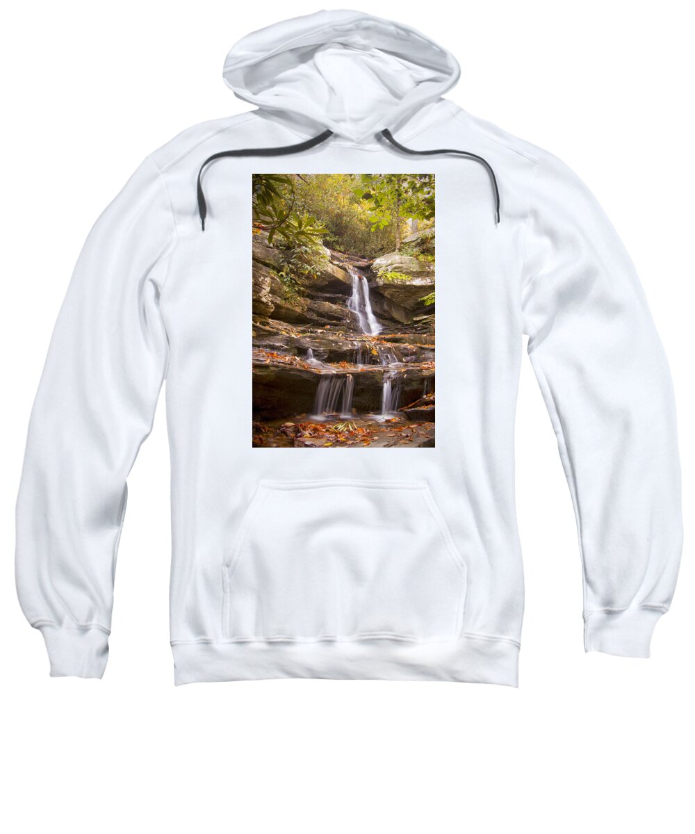 Hidden Falls Sweatshirt featuring the photograph Hidden Falls of Danbury, NC by Bob Decker
