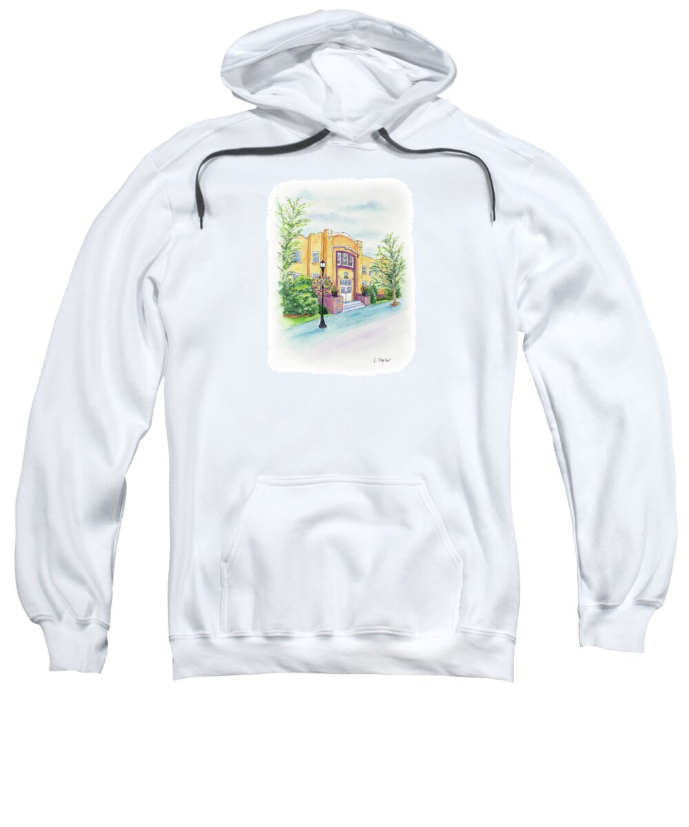Historic Armory Sweatshirt featuring the painting Historic Armory by Lori Taylor