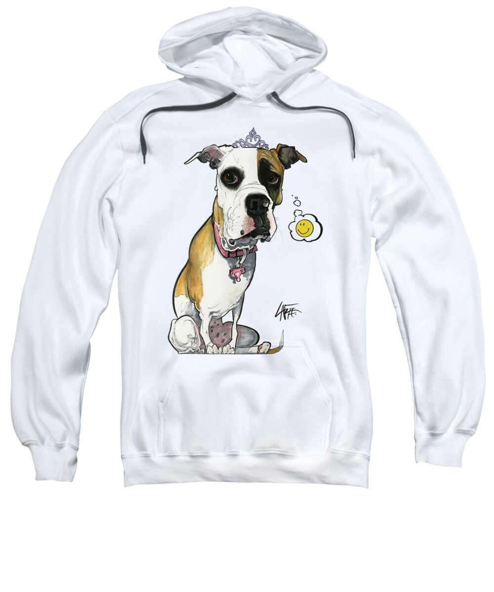Boxer Sweatshirt featuring the drawing Holzermer 3881 by Canine Caricatures By John LaFree