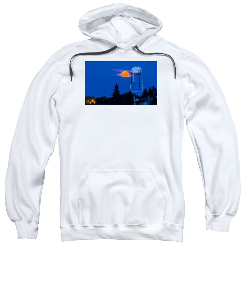 Brentwood Sweatshirt featuring the photograph Hometown Moon by Robin Mayoff