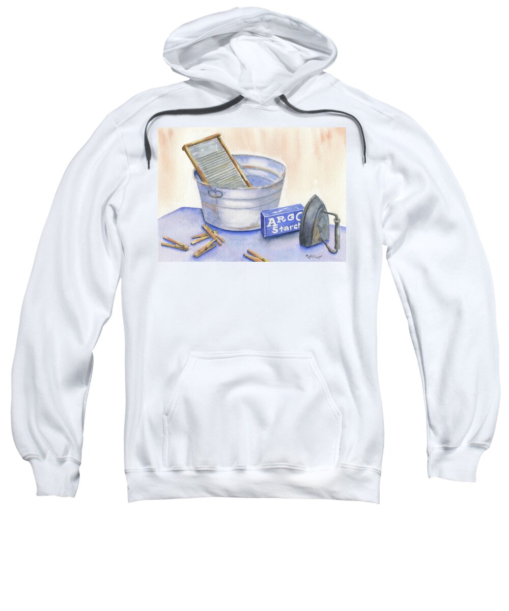 Laundry Sweatshirt featuring the painting How Grandma Did It by Marsha Elliott