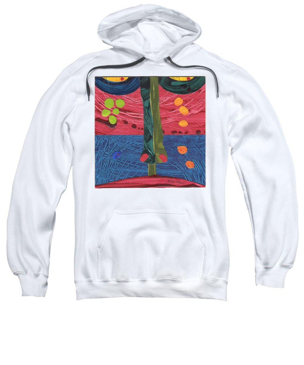 Abstract. Mixed Media Sweatshirt featuring the painting Hu Face 5 by Petra Rau