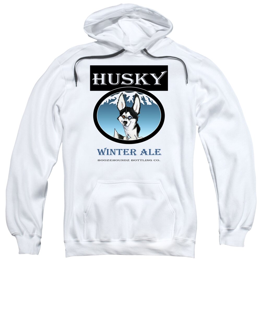Beer Sweatshirt featuring the drawing Husky Winter Ale by John LaFree