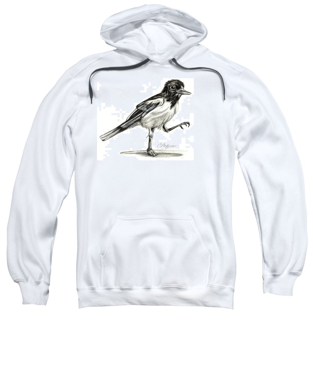 Drawings Sweatshirt featuring the drawing Hut two three four by Carol Allen Anfinsen