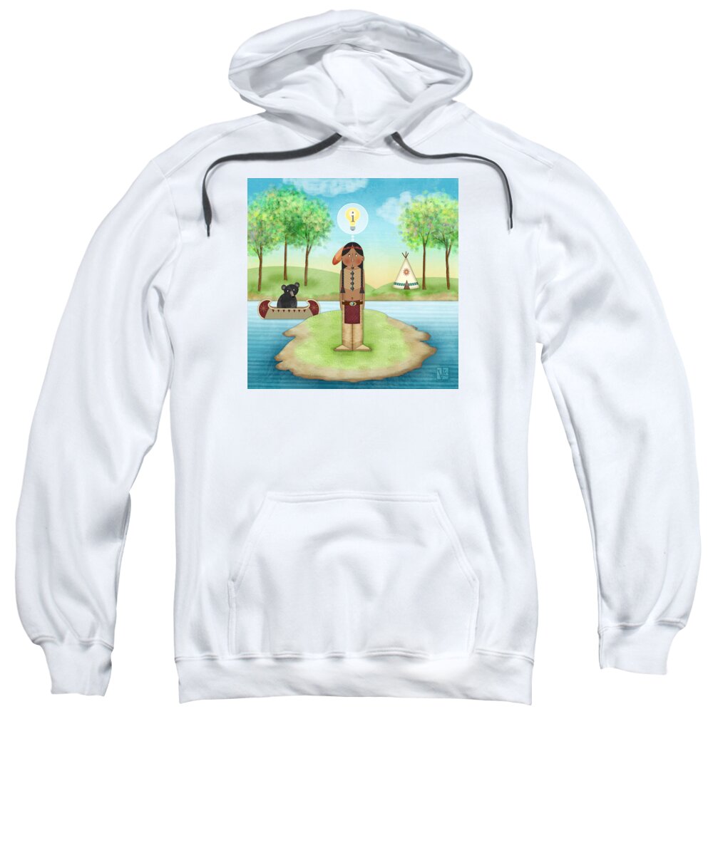Indian Sweatshirt featuring the digital art I is for Indian by Valerie Drake Lesiak