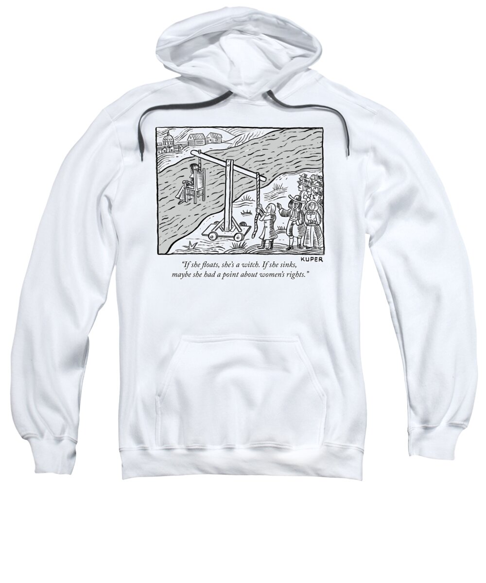 if She Floats Sweatshirt featuring the drawing If she floats by Peter Kuper