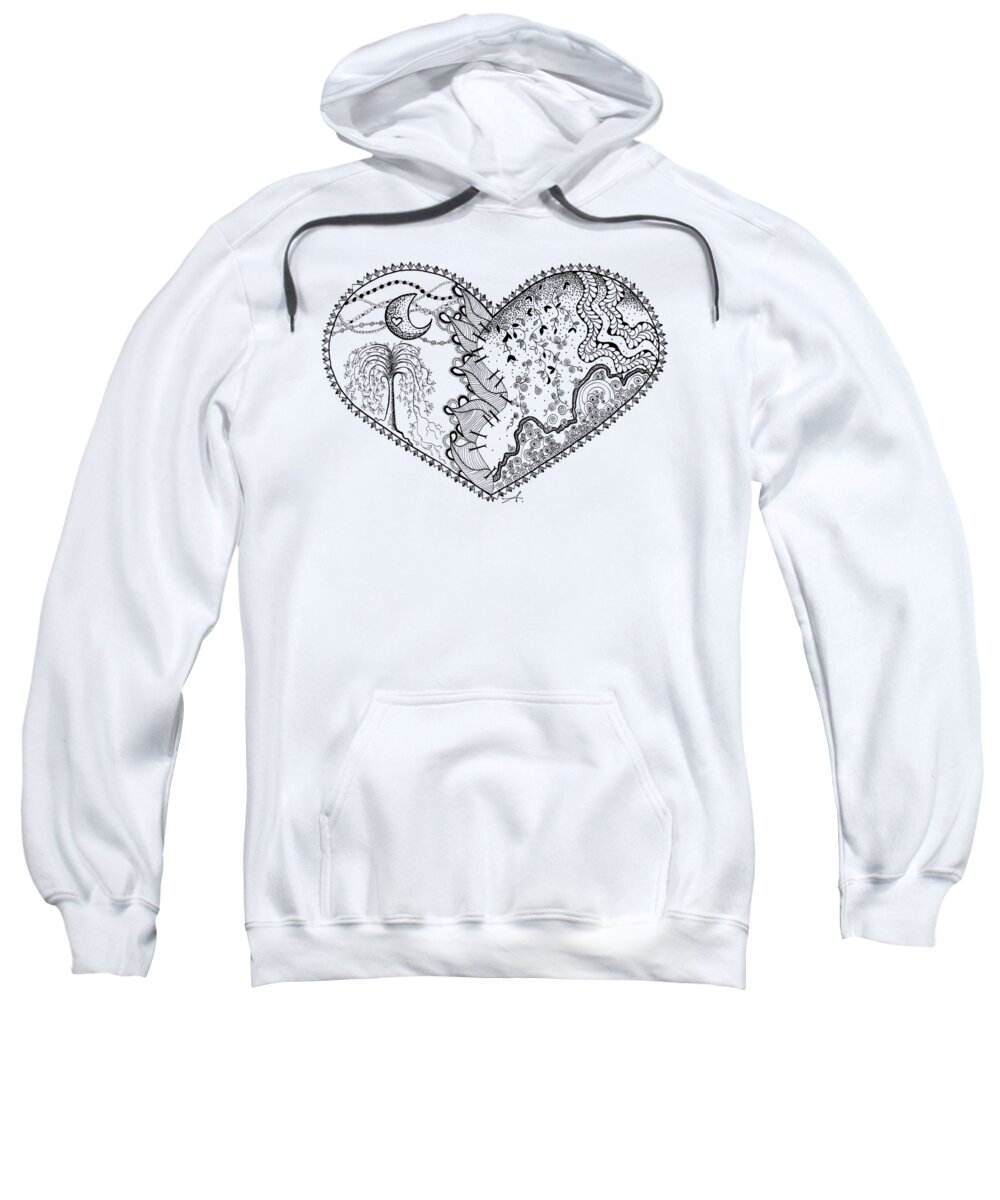 Broken Heart Sweatshirt featuring the drawing Repaired Heart by Ana V Ramirez