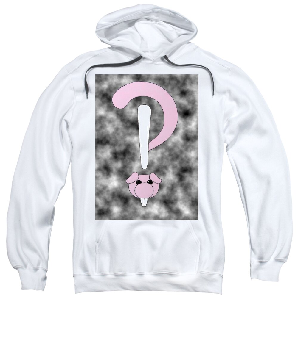 Pig Sweatshirt featuring the drawing InterrorPiggy by Piggy