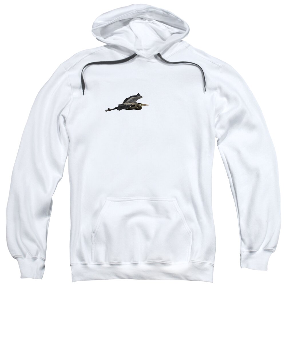 Great Blue Heron Sweatshirt featuring the photograph Isolated Great Blue Heron 2015-2 by Thomas Young