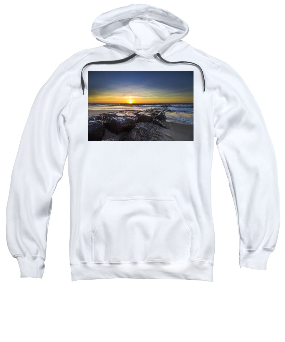Jetty Sweatshirt featuring the photograph Jetty Four Sunrise by Robert Seifert