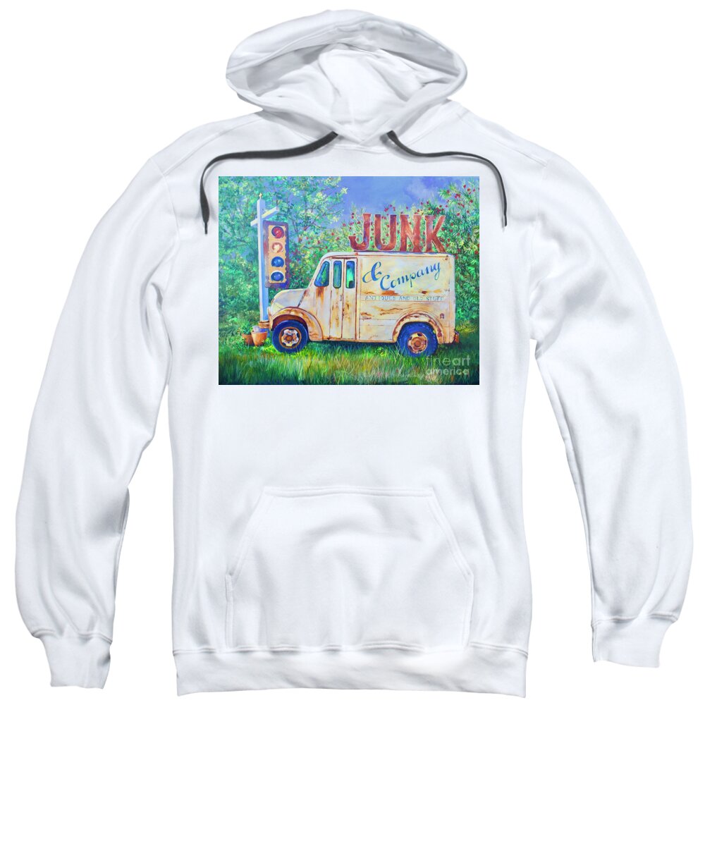 Signal Light Sweatshirt featuring the painting Junk Truck by AnnaJo Vahle