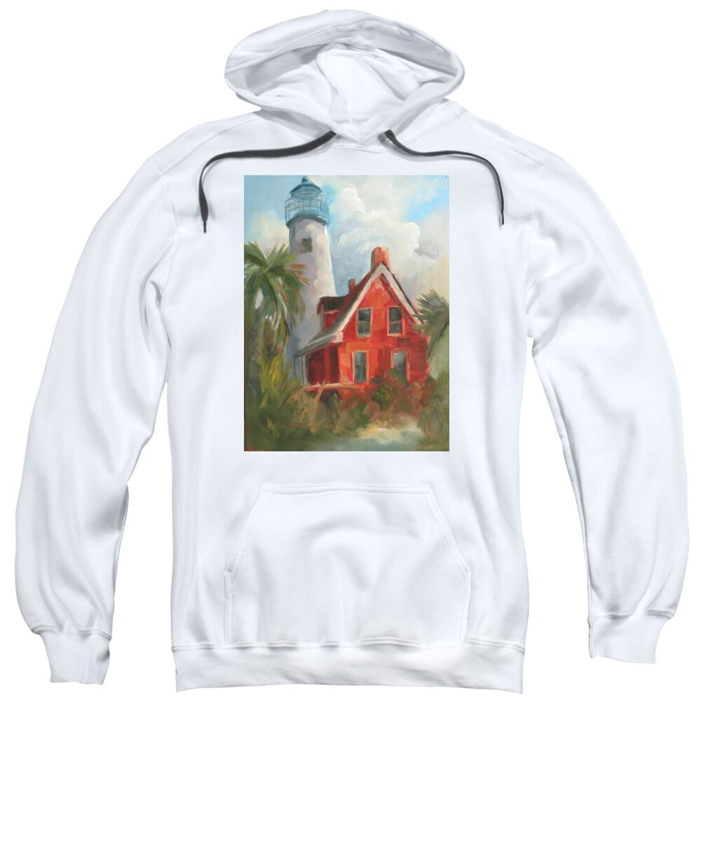Sgi Sweatshirt featuring the painting Keeper's Cottage Too by Susan Richardson