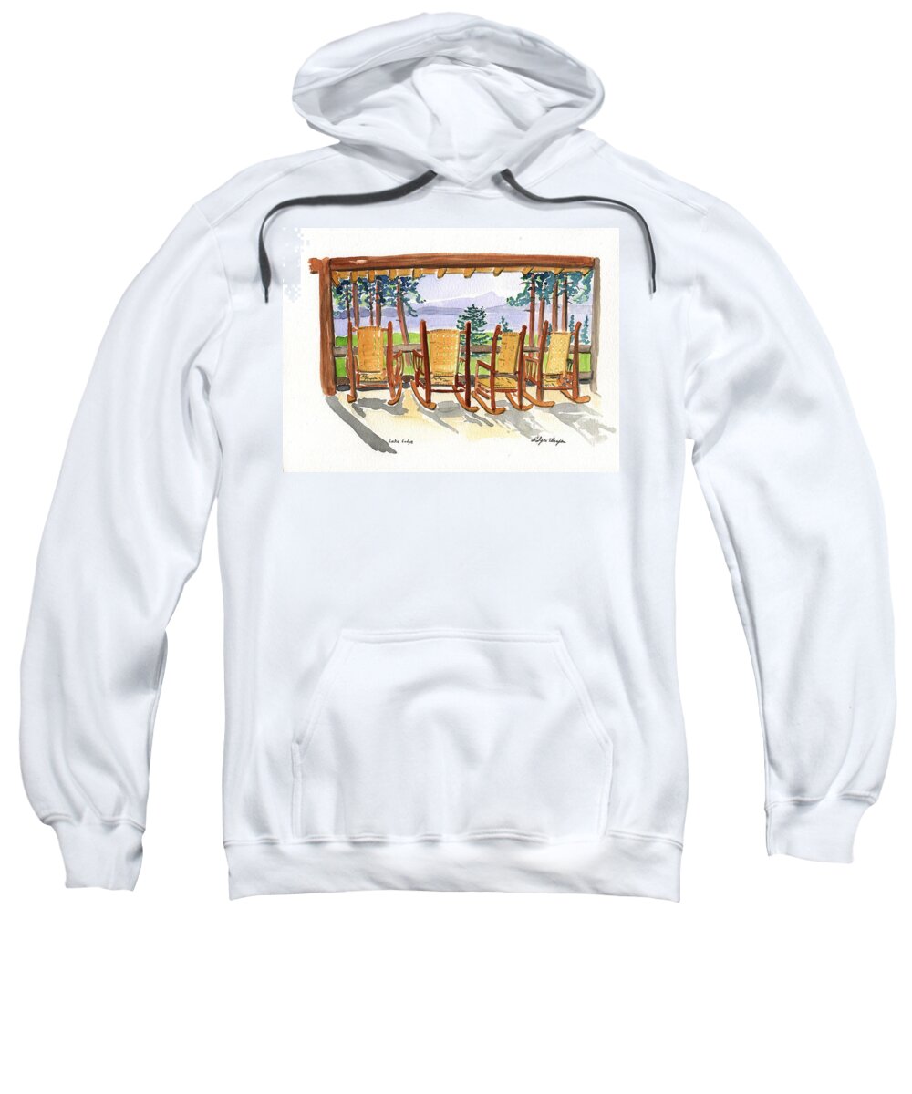 Plein Air Sweatshirt featuring the painting Lake Lodge by Rodger Ellingson