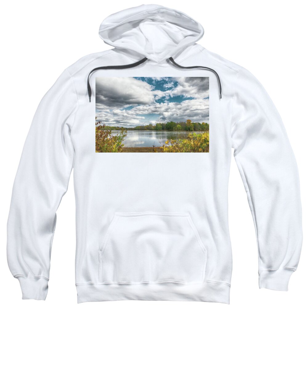 Core Creek Sweatshirt featuring the photograph Lake Luxembourg in Autumn by William Jobes