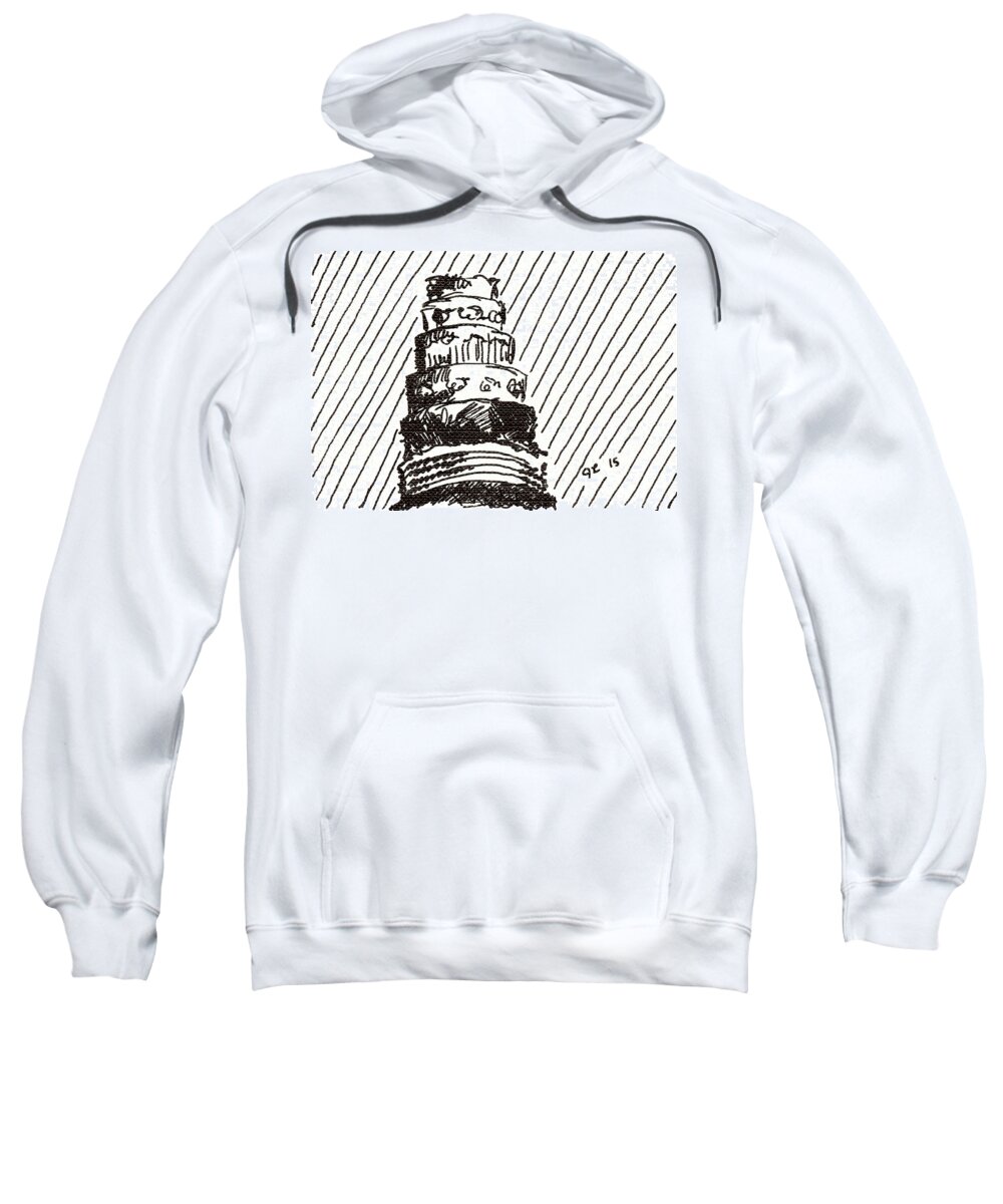 Cake Sweatshirt featuring the drawing Layer Cake 1 2015 - ACEO by Joseph A Langley