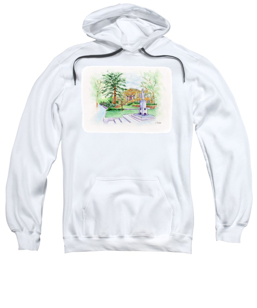 Library Sweatshirt featuring the painting Library a Carnegie Original by Lori Taylor