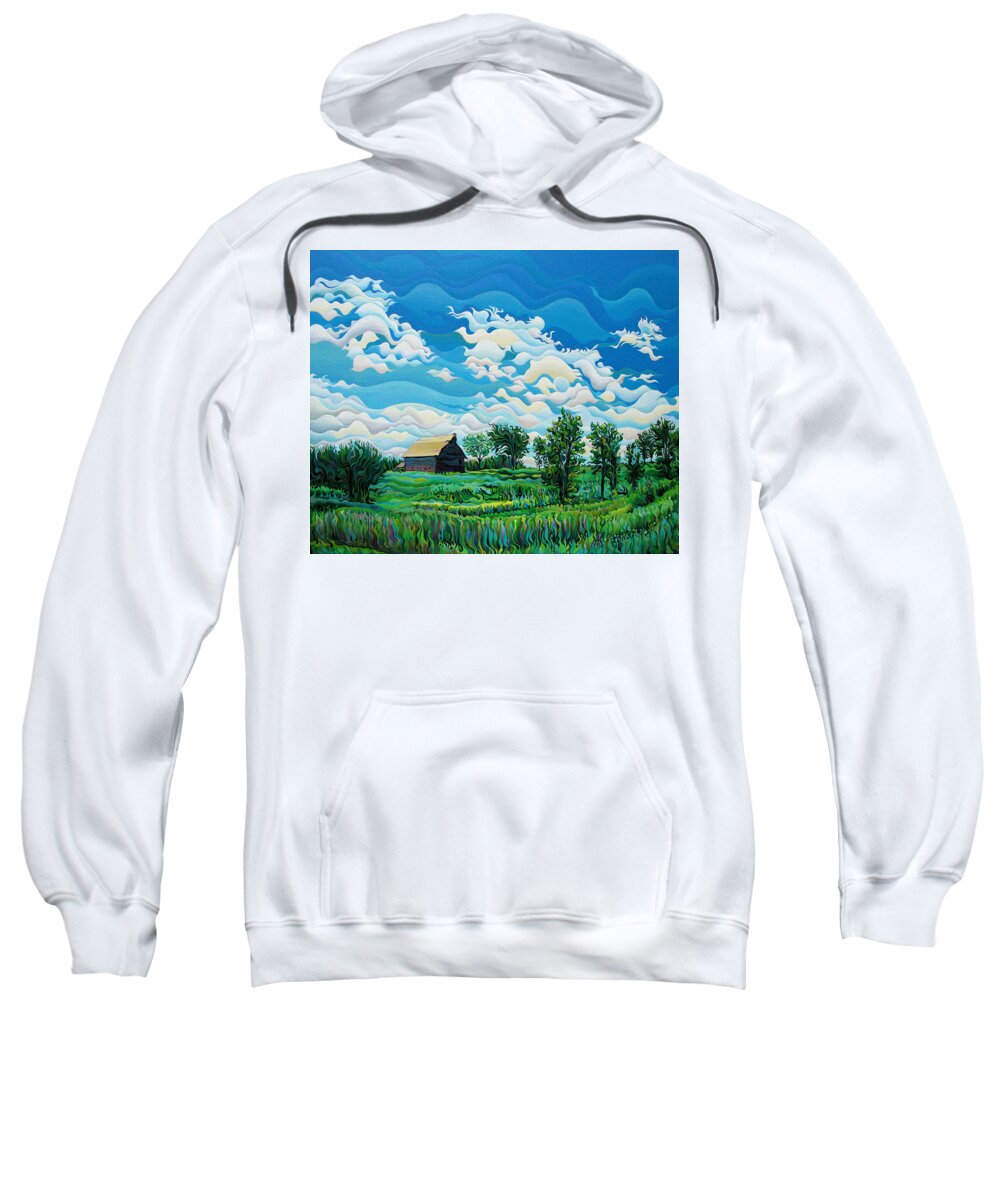 Field Sweatshirt featuring the painting Limitless Afternoon Dreams by Amy Ferrari