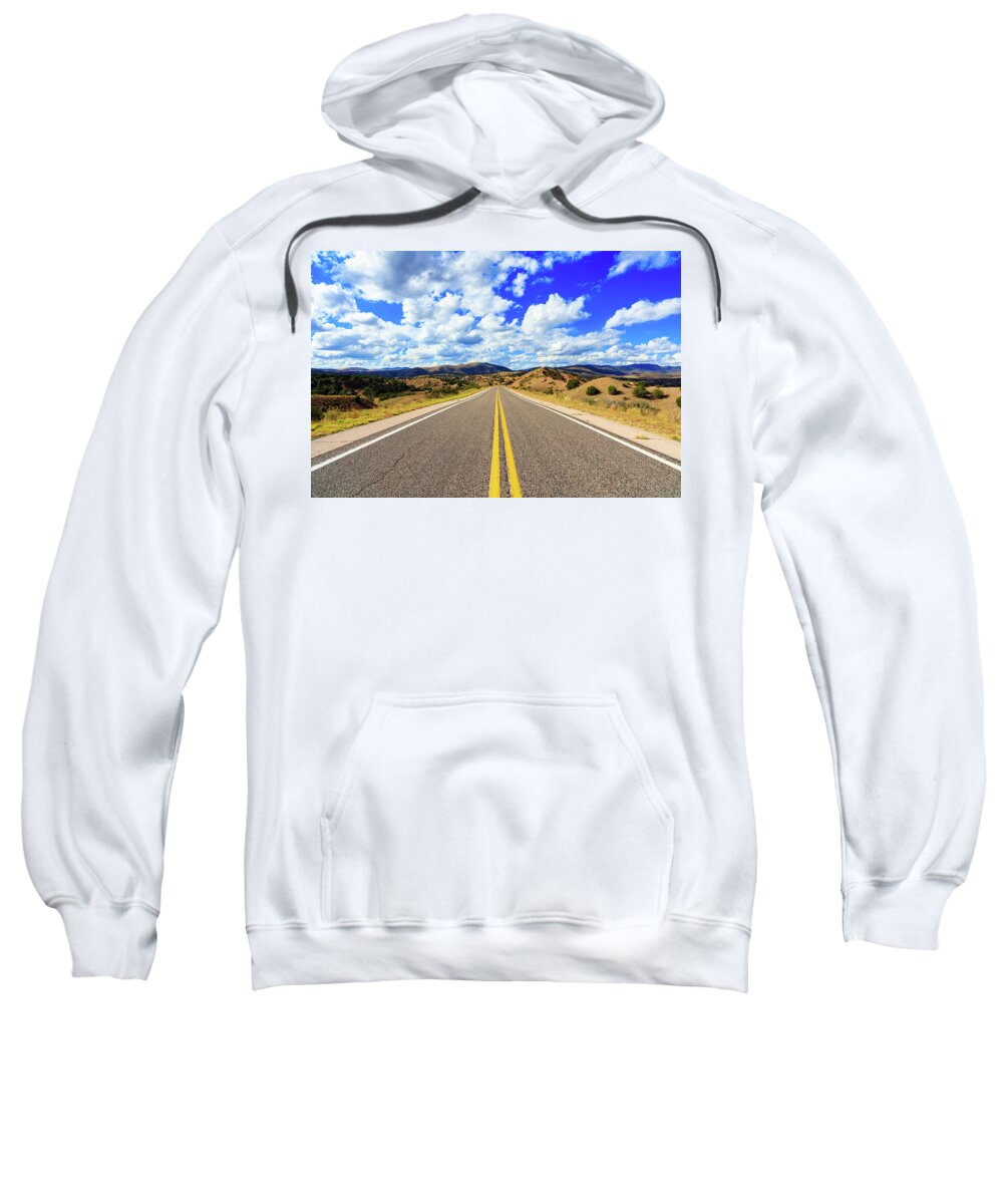 Gila National Forest Sweatshirt featuring the photograph Lonely New Mexico Highway by Raul Rodriguez